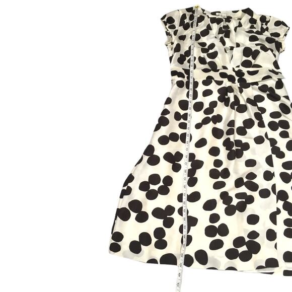 Banana‎ Republic Wrap Dress 100% Silk White Brown Polka Dot Cap Sleeve Women's 0 - Picture 7 of 16